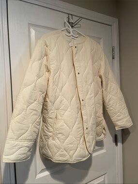 Cream Quilted Women's Jacket - Lightweight Puffer Coat
